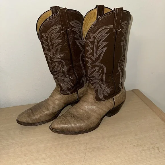 Vtg Nacona Boot Oxblood Leather Flame Stitch Cowboy Western Mens Sz 9.5D Rodeo Nacona Boots Products for Sale up to 90% Off Retail: Poshmark main image 4